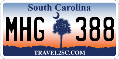 SC license plate MHG388