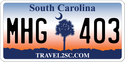 SC license plate MHG403