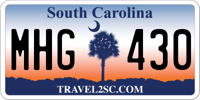 SC license plate MHG430