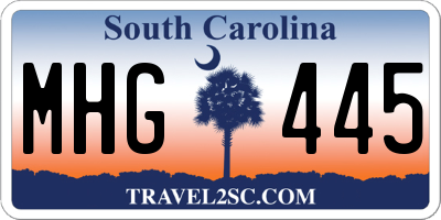 SC license plate MHG445