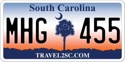 SC license plate MHG455