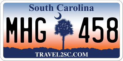 SC license plate MHG458