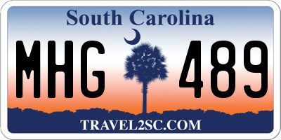 SC license plate MHG489