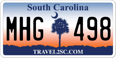 SC license plate MHG498