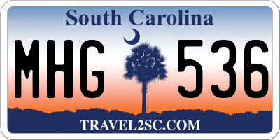 SC license plate MHG536