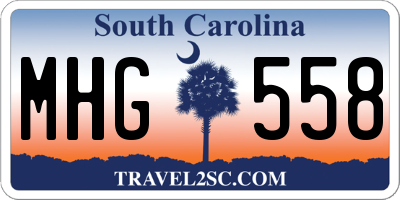 SC license plate MHG558
