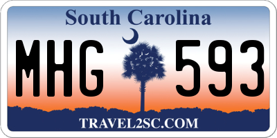 SC license plate MHG593