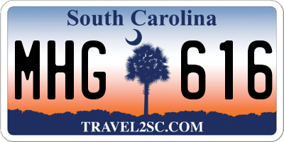 SC license plate MHG616