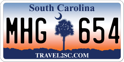 SC license plate MHG654