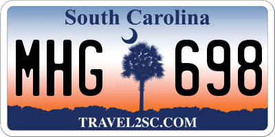 SC license plate MHG698