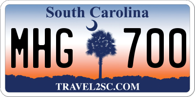 SC license plate MHG700