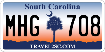 SC license plate MHG708
