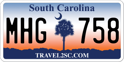 SC license plate MHG758