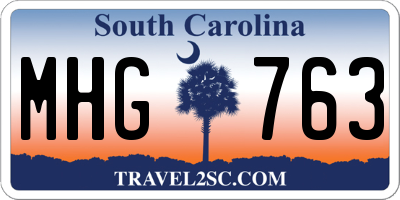 SC license plate MHG763