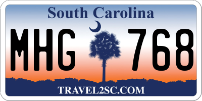 SC license plate MHG768