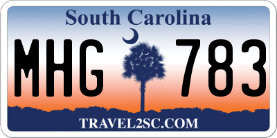 SC license plate MHG783