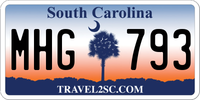 SC license plate MHG793