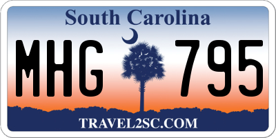 SC license plate MHG795