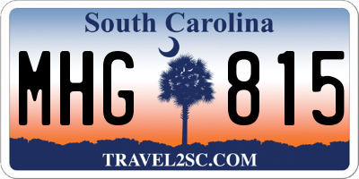 SC license plate MHG815