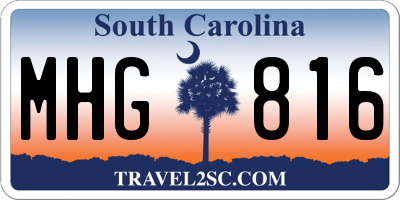 SC license plate MHG816