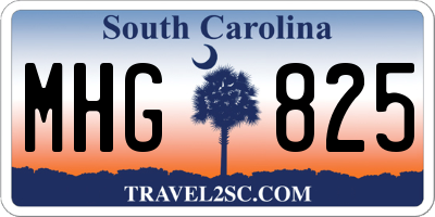 SC license plate MHG825