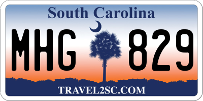 SC license plate MHG829