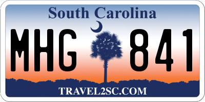 SC license plate MHG841