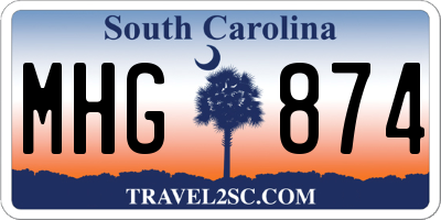 SC license plate MHG874