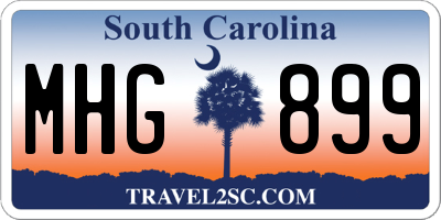 SC license plate MHG899