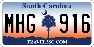 SC license plate MHG916