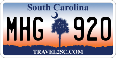 SC license plate MHG920