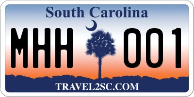 SC license plate MHH001