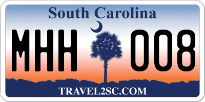 SC license plate MHH008