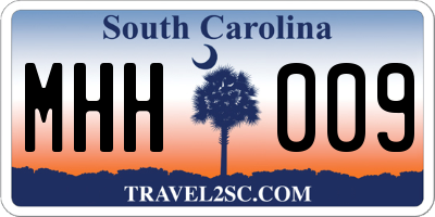 SC license plate MHH009