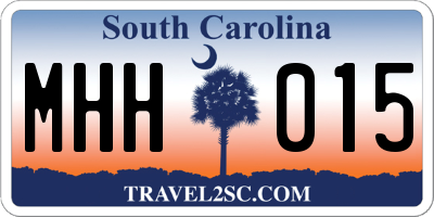 SC license plate MHH015
