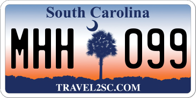 SC license plate MHH099