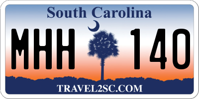 SC license plate MHH140