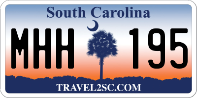 SC license plate MHH195