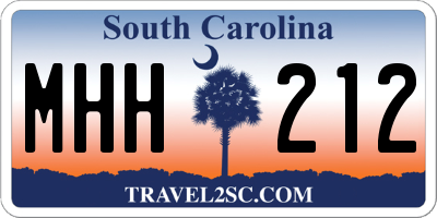 SC license plate MHH212