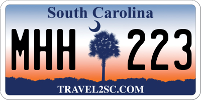 SC license plate MHH223