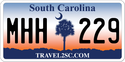 SC license plate MHH229