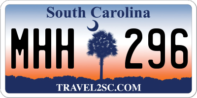 SC license plate MHH296