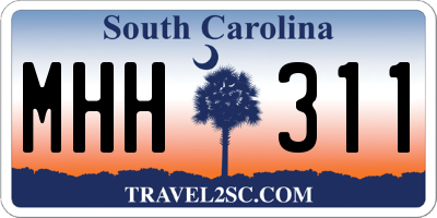 SC license plate MHH311