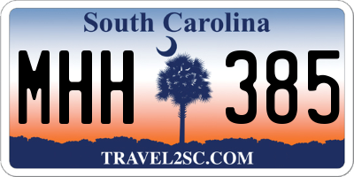 SC license plate MHH385