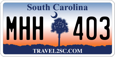 SC license plate MHH403