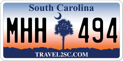 SC license plate MHH494
