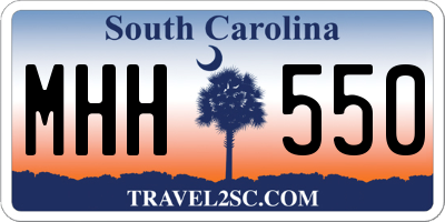 SC license plate MHH550