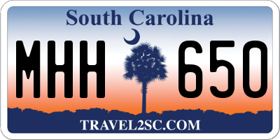 SC license plate MHH650