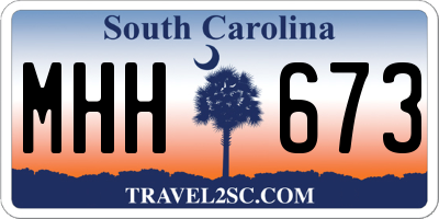 SC license plate MHH673