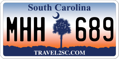 SC license plate MHH689